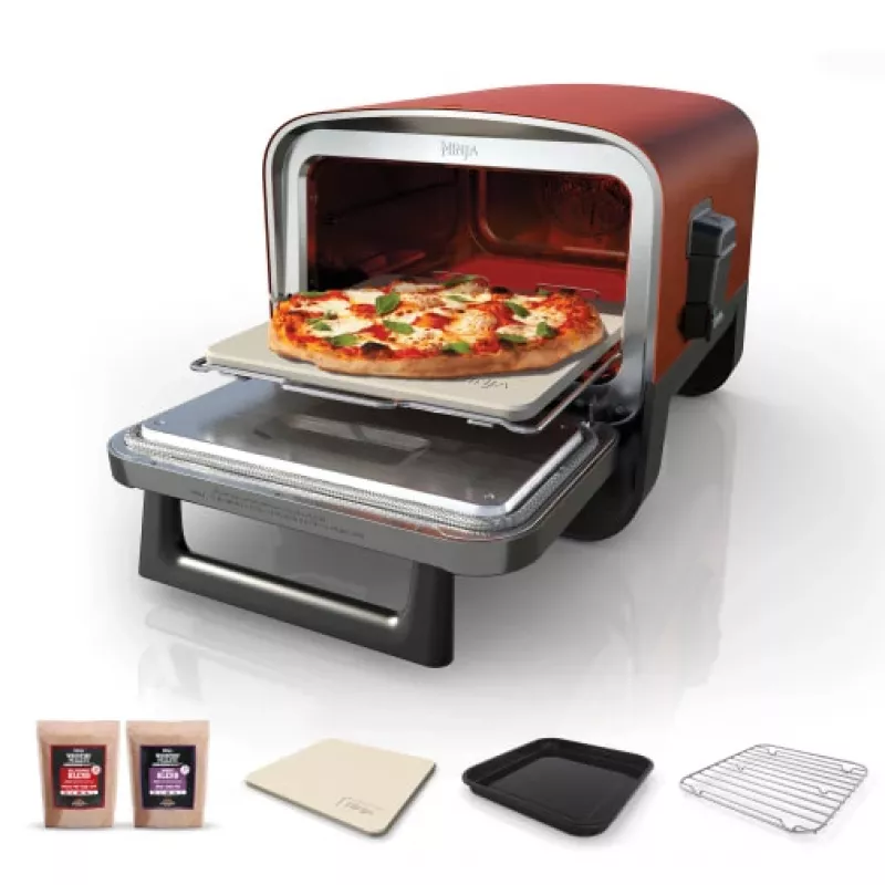 Ninja Woodfire OO101EU forno elettrico da esterno, forno per pizza e affumicatore, 2400 W