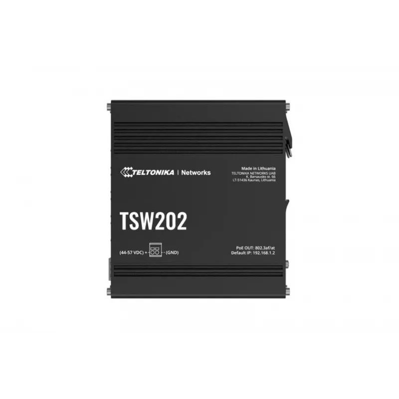 Teltonika TSW202 Managed L2 Gigabit Ethernet (10/100/1000) Power over Ethernet (PoE) alluminio, blu