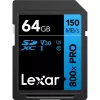 Memoria flash SDXC Lexar 64 GB UHS-I 800xPRO — Class 10, U3, V30, 150 MB/s