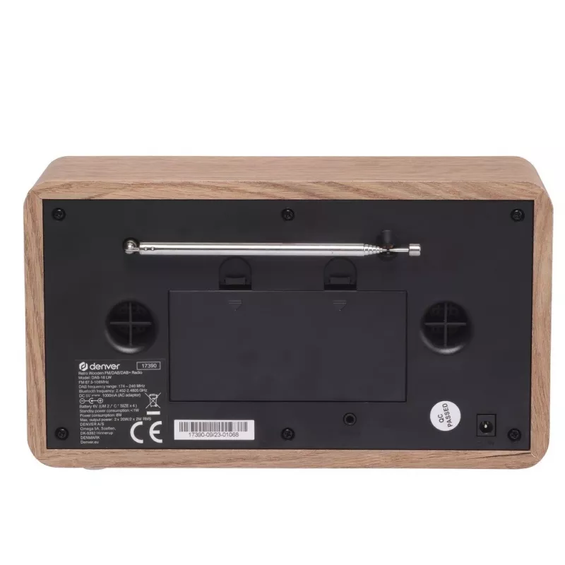 Denver DAB-18LW radio retrò DAB+/FM, Bluetooth, effetto legno chiaro