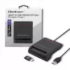 Lettore di carte ID QOLTEC Smart-Chip — USB, nero, 84,5×65×16 mm, 63 g