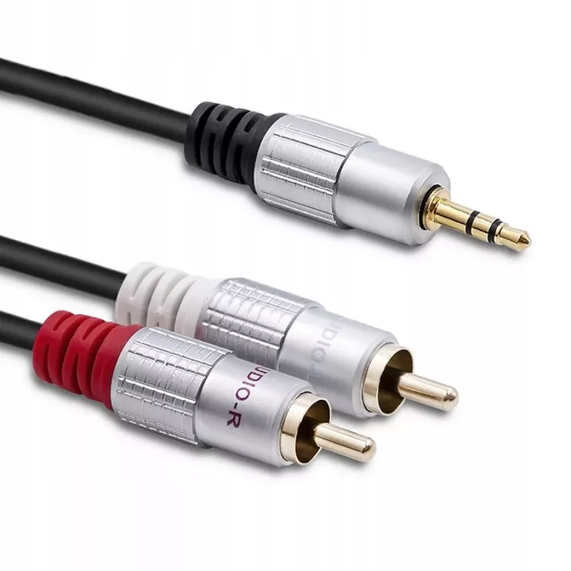 Cavo audio Qoltec 52339 1 m 2x RCA 3,5 mm nero