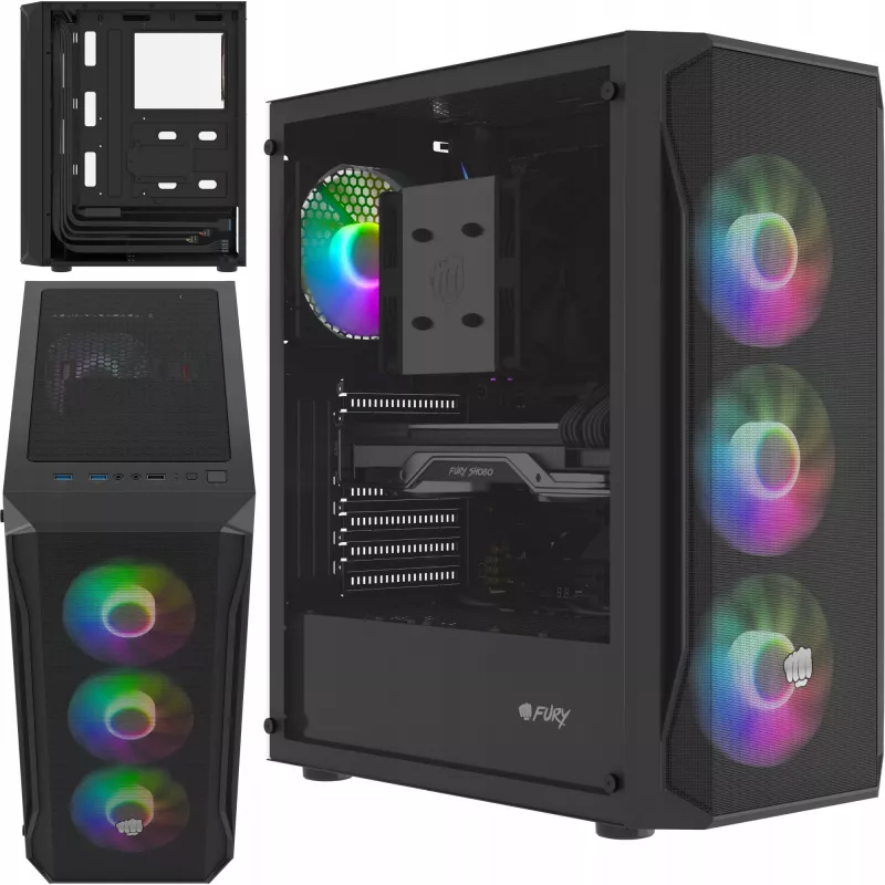 Case Fury Shobo SH4F con finestra RGB e 4 ventole MIDI computer PC