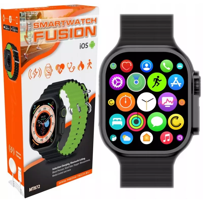 Smartwatch Fusion MT872 Bluetooth Calling impulso pressione sangue ossigeno nel sangue
