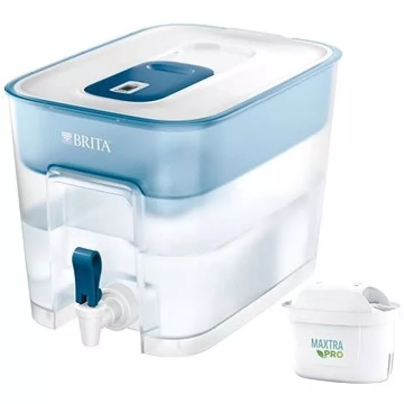 BRITA Flow 1052805 dispenser con filtro per acqua con cartuccia MAXTRA PRO Pure Performance, 8,2 l (5,2 l filtrati), blu
