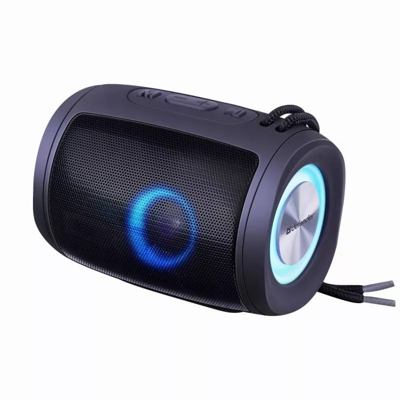 DEFENDER Enjoy S200 65200 altoparlante Bluetooth portatile, TWS, 5 W, luce LED, FM, microSD, batteria da 10 h, nero