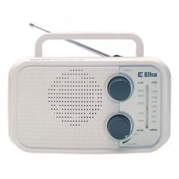 Radio Eltra DANA bianca – radio analogica portatile, design compatto da tavolo