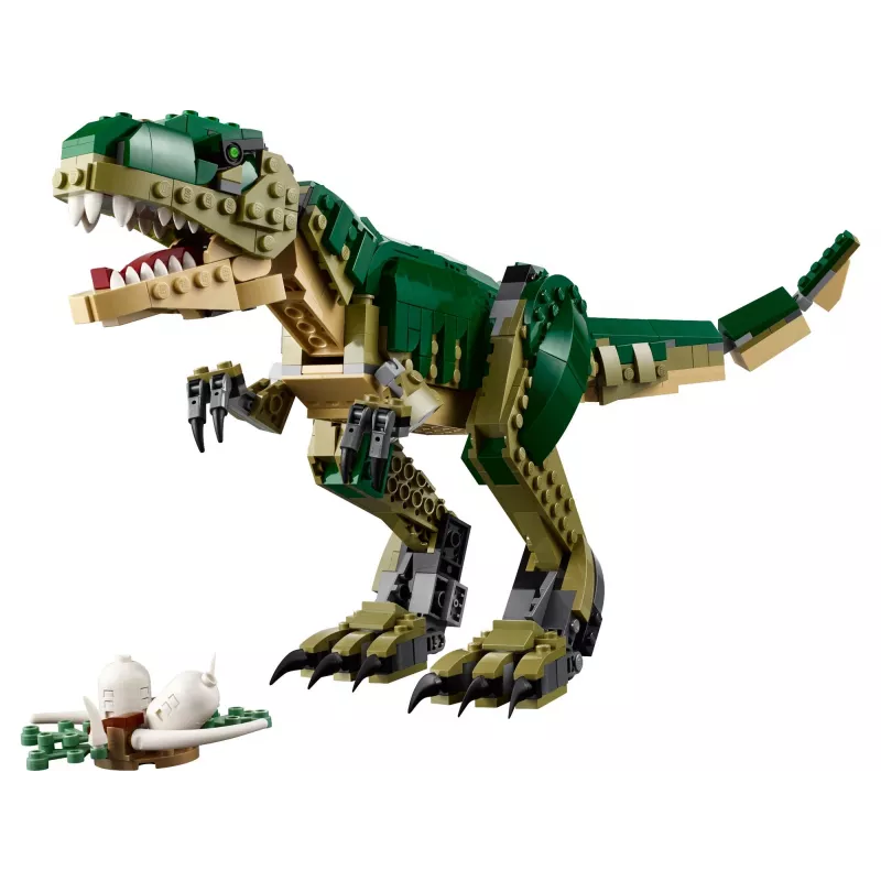 Giocattolo da costruzione LEGO Creator 3-in-1 kit T.Rex, 626 pezzi, 150 mm di altezza, età 9+