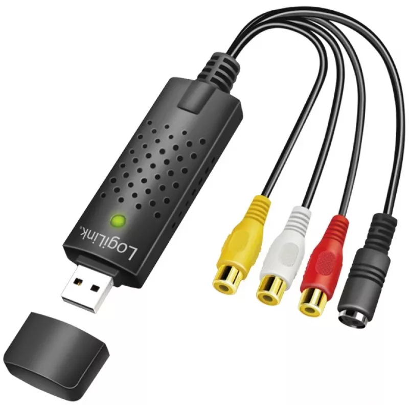 Acquisitore video USB 2.0 LogiLink. USB A maschio verso 3xCinch + MiniDIN5 femmina. nero