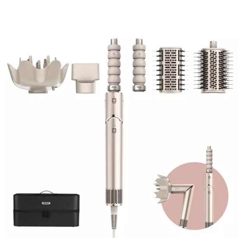 Shark FlexStyle 5-in-1 Air Styler e asciugacapelli con arricciacapelli automatici, spazzola piatta, spazzola ovale, bocchetta, diffusore, custodia, senza danni termici