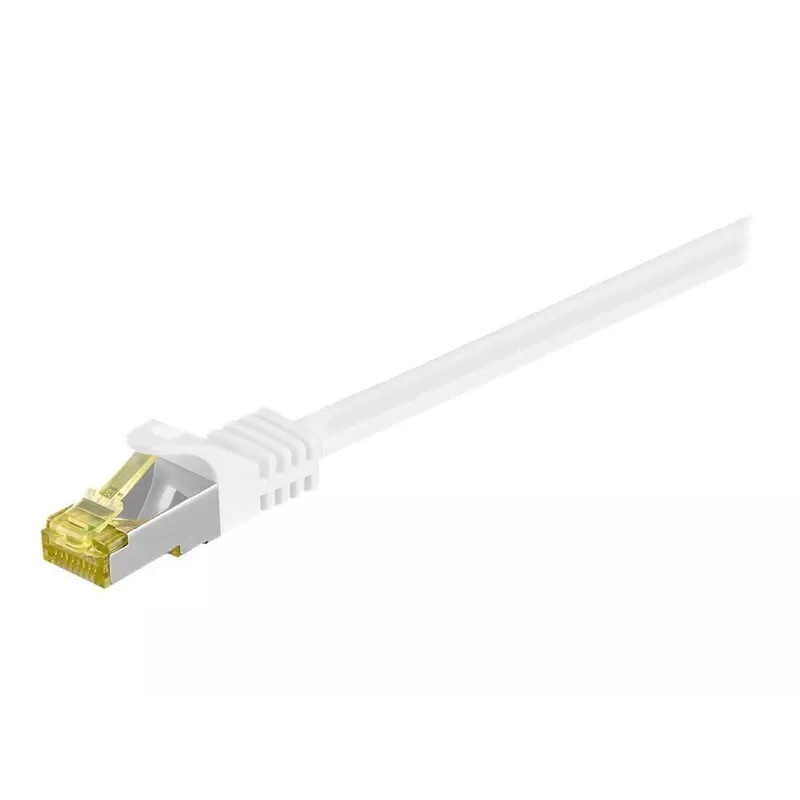 Cavo patch Wentronic Goobay Cat.7 raw, S/FTP (PiMF), bianco, 0,25 m - LSZH senza alogeni, rame, connettore RJ45 (91089)