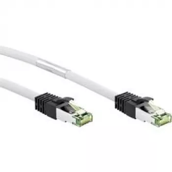Wentronic Goobay - Cavo patch - RJ-45 (M) a RJ-45 (M) - 10 m - SFTP, PiMF - CAT 8.1 - senza alogeni, stampato, snagless, conduttore a trefoli - bianco (55129)
