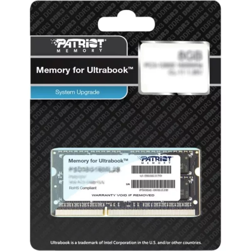 Patriot Signature Ultrabook PSD38G1600L2S memoria RAM DDR3 SO-DIMM da 8 GB, 1600 MHz (PC3-12800), CL11