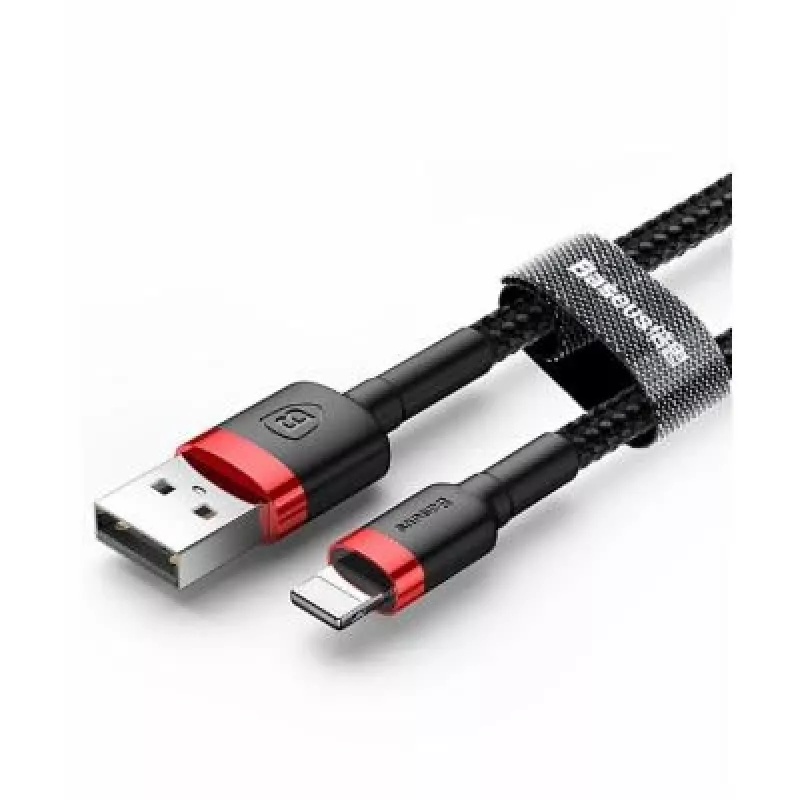 Cavo USB-A a Lightning Baseus Cafule 2.4A QC 3.0, 1 m — nero/rosso