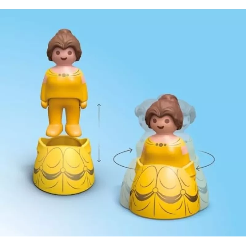 PLAYMOBIL JUNIOR & Disney: Torre di gioco di Belle con suoni | Set di gioco per bambini 1-3