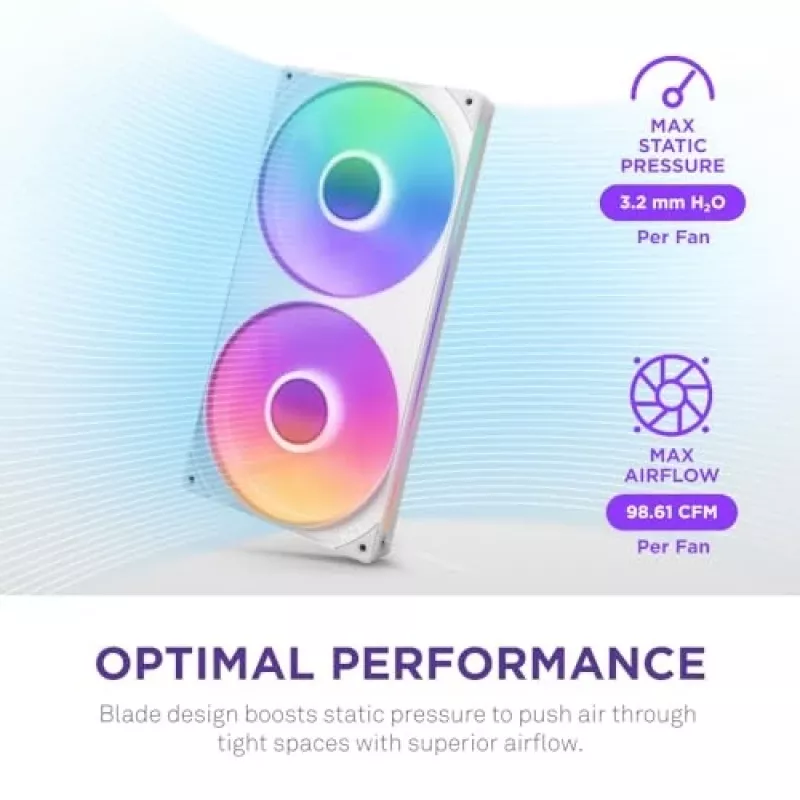 Ventola NZXT RF-U28HF-W1 140mm 2000 U/min 98.61 CFM bianco