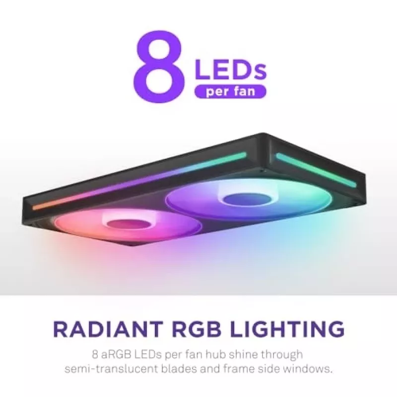 NZXT F280 RGB Core 140mm ARGB PWM confezione da 2 nero