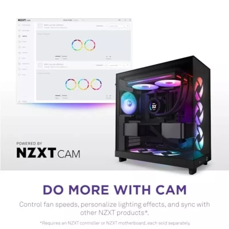 NZXT F280 RGB Core 140mm ARGB PWM confezione da 2 nero