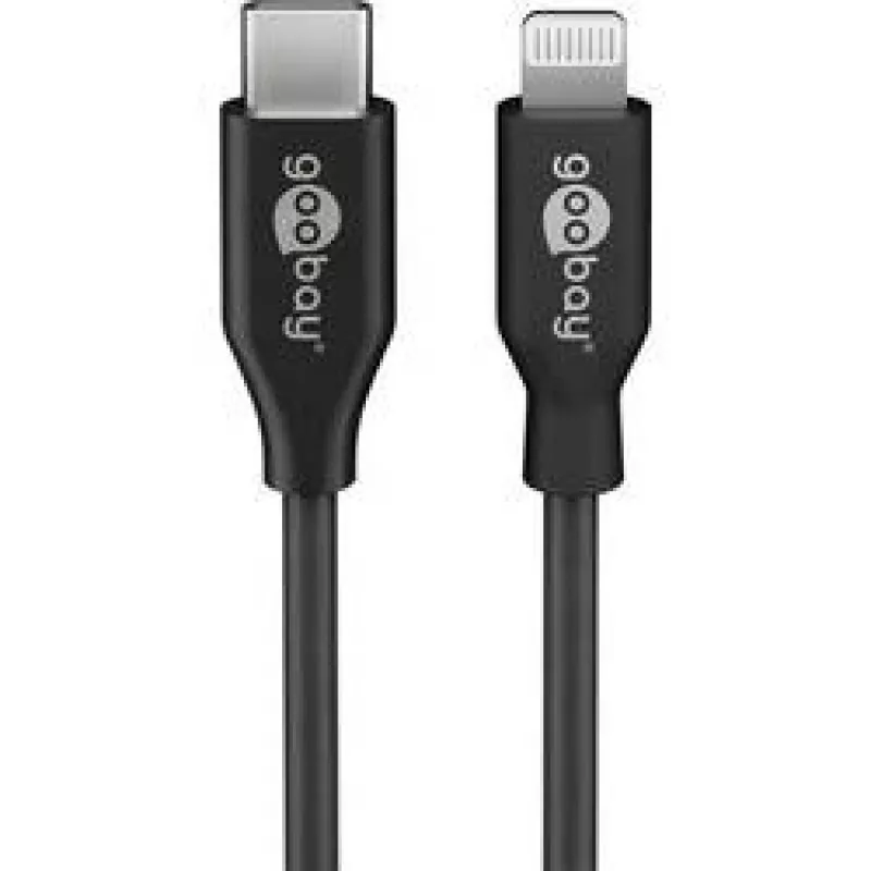 Goobay cavo di ricarica e sincronizzazione USB-C™, 1 m, nero - cavo MFi per Apple iPhone/iPad nero (39445)