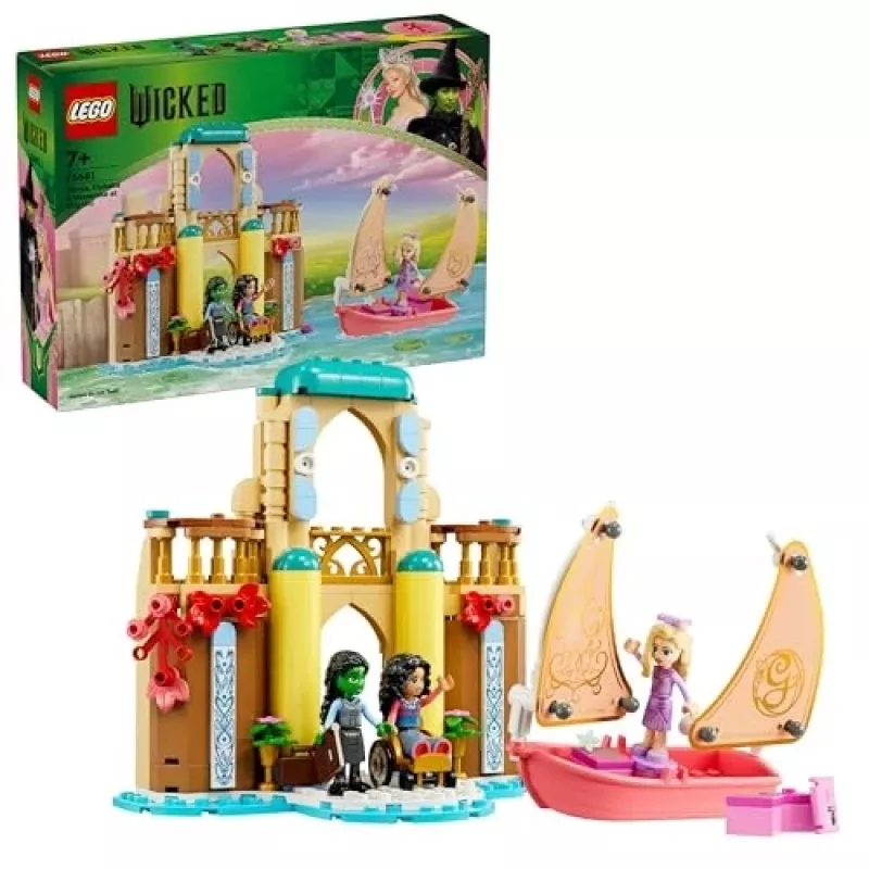 Set LEGO 75681 con minifigure Wicked, Glinda, Elphaba, Nessarose e Shiz Universität