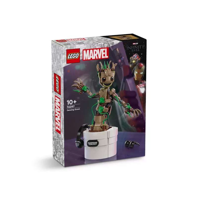 LEGO Marvel Dancing Groot figura action animata da costruire – personaggio Guardiani della Galassia – set di gioco interattivo azionato a mano per bambini – supereroe