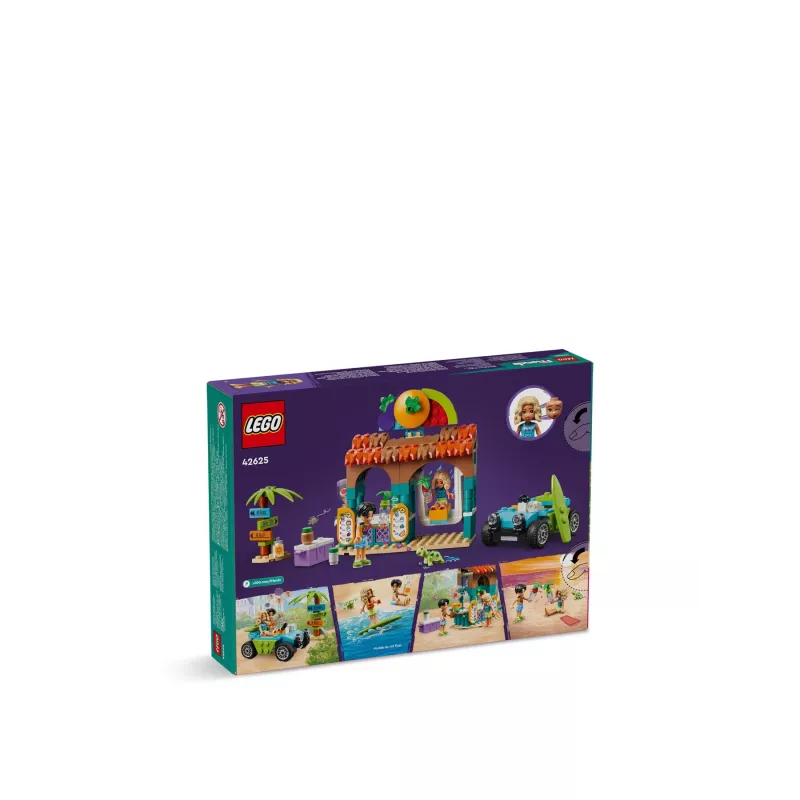 LEGO Friends Chiosco frullati sulla spiaggia set di gioco per bambini con cibo giocattolo idea regalo per ragazze e ragazzi dai 6 anni con 2 mini bambole una figura di tartaruga e una