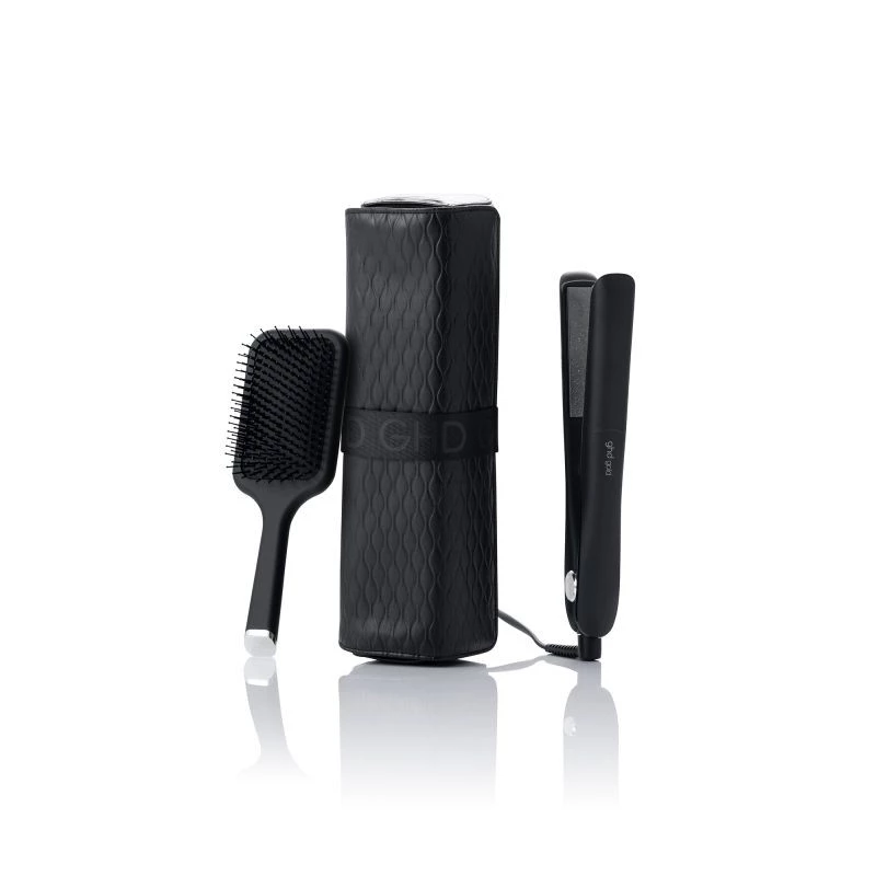 Set regalo piastra per capelli e spazzola paddle ghd Gold