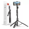 Selfie stick con treppiede Crong CRGSGU1BLK alluminio Bluetooth con gambe pieghevoli e supporto per telefono