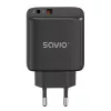 Caricabatterie da parete SAVIO LA-06/B 30 W, USB-A + USB-C, Quick Charge, Power Delivery 3.0, nero