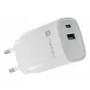 Caricabatterie con filo per dispositivi mobili NATEC NUC-2140, 30W, USB-C PD 3.0 + USB-A, Samsung AFC, bianco