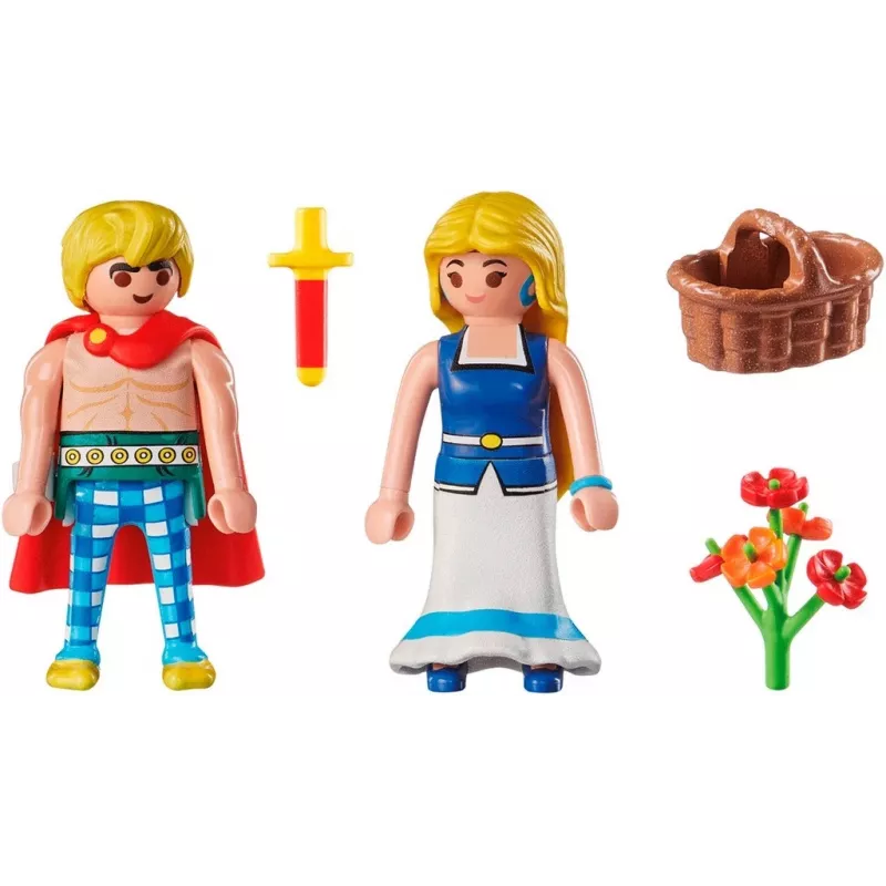 PLAYMOBIL | Asterix | Tragicomix e Falbala | coppia innamorata dell'universo Asterix | giocattolo per bambini dai 5 anni | 71544