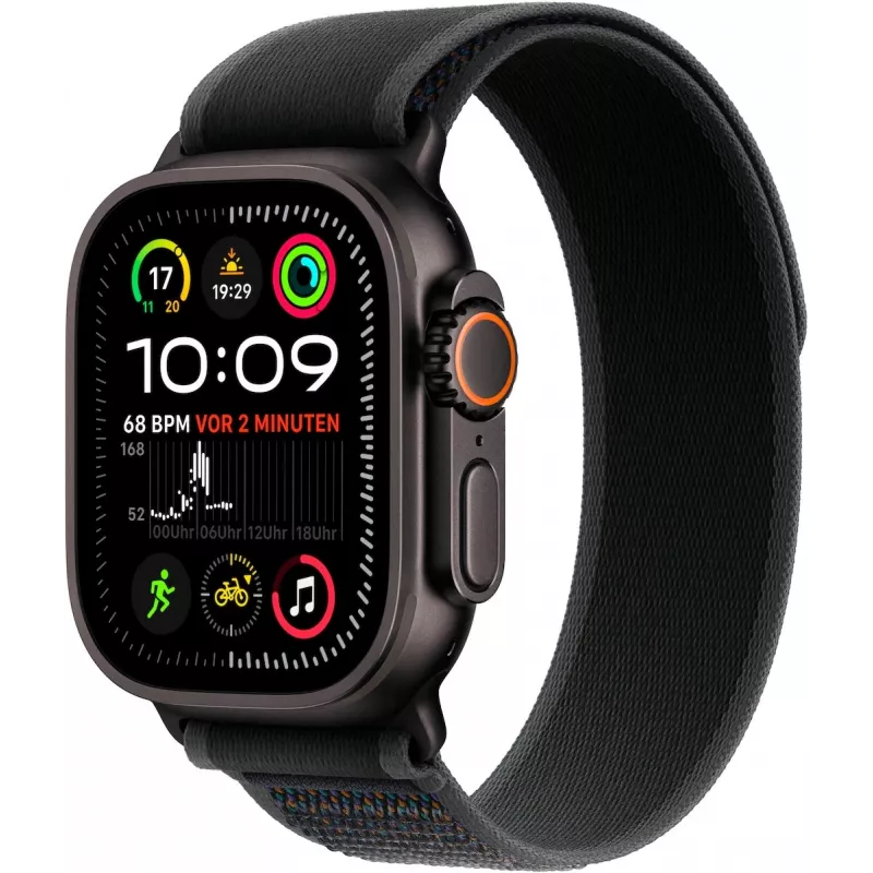 APPLE Watch Ultra 2 GPS + Cellular 49 mm cassa in titanio nero con cinturino Trail Loop nero – M/L