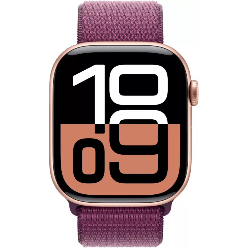 APPLE Watch Series 10 GPS 46mm cassa in alluminio oro rosa con cinturino Sport Loop Plum