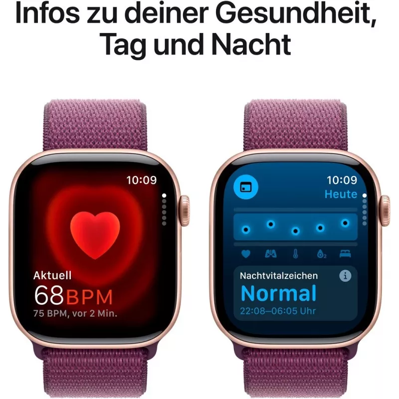 APPLE Watch Series 10 GPS 46mm cassa in alluminio oro rosa con cinturino Sport Loop Plum