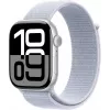 APPLE Watch Series 10 GPS 46 mm cassa in alluminio argento con cinturino Sport Loop Blue Cloud