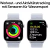 APPLE Watch Series 10 GPS 46 mm cassa in alluminio argento con cinturino Sport Loop Blue Cloud