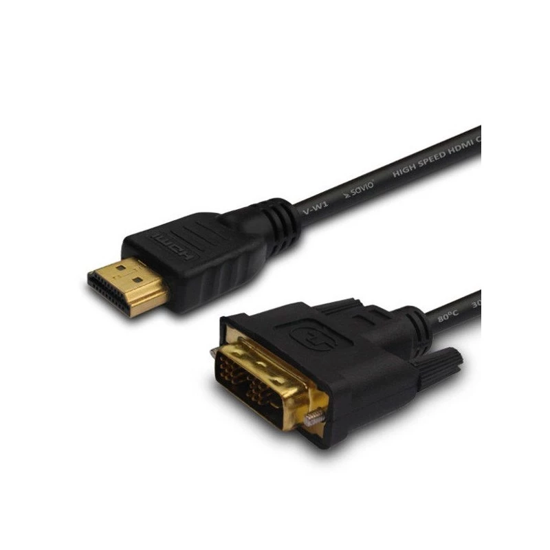 Cavo e adattatore video Savio CL-139 1,8 m DVI-A HDMI Type-A (Standard) Nero