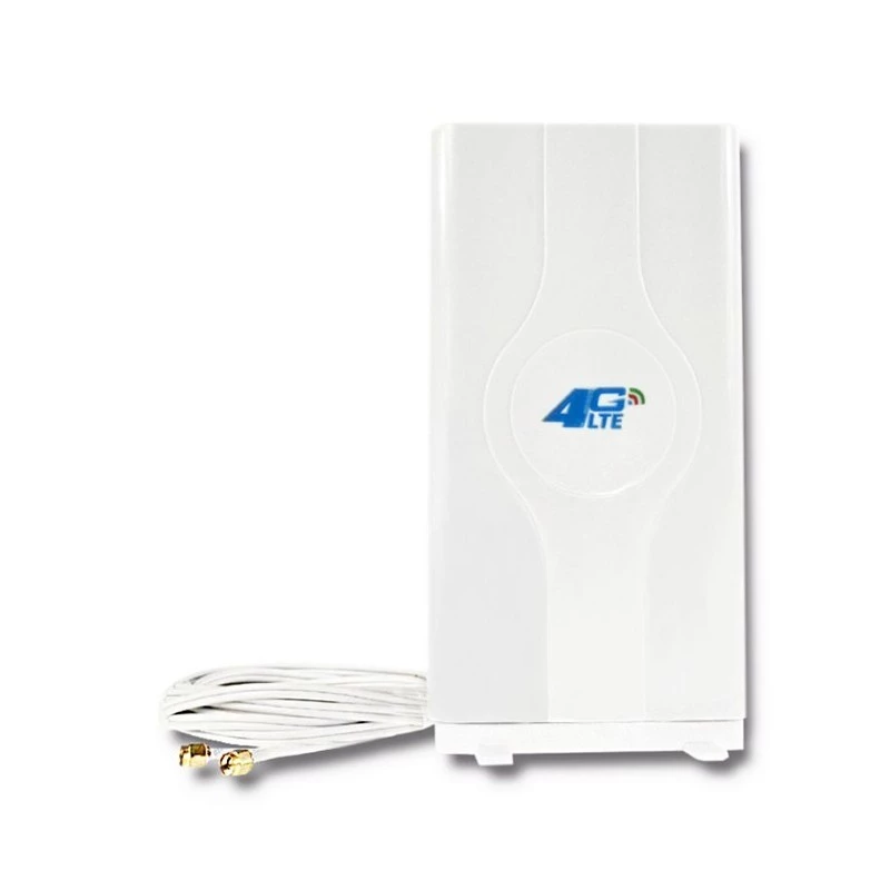 Qoltec 57013 antenna omnidirezionale 4G LTE da interni, 2x SMA, 0,6-2,7 GHz, 30 dBi, polarizzazione verticale, 50 Ω, ABS bianco