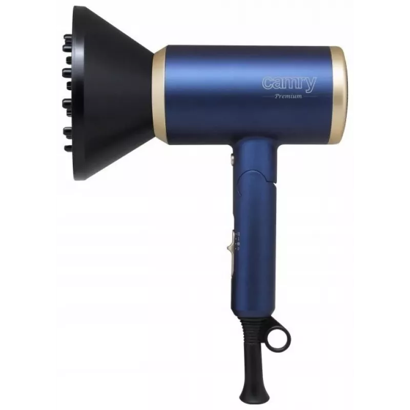 Camry | asciugacapelli | CR 2268 | 1800 W | 2 livelli di temperatura | funzione ioni | diffusore | blu/oro