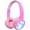 Denver BTH-106P cuffie over-ear per bambini, cablate e wireless (Bluetooth), rosa