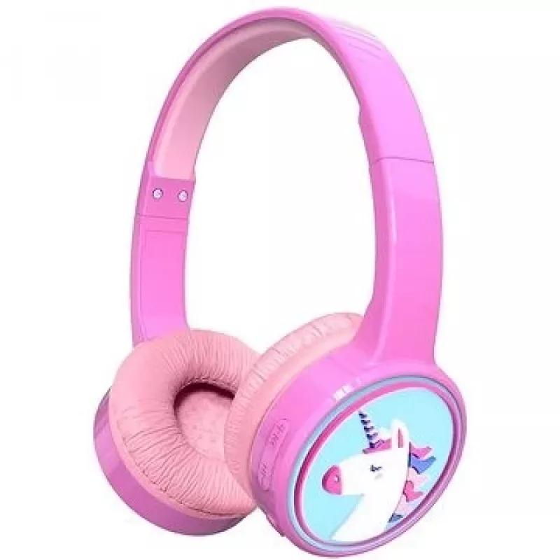Denver BTH-106P cuffie over-ear per bambini, cablate e wireless (Bluetooth), rosa