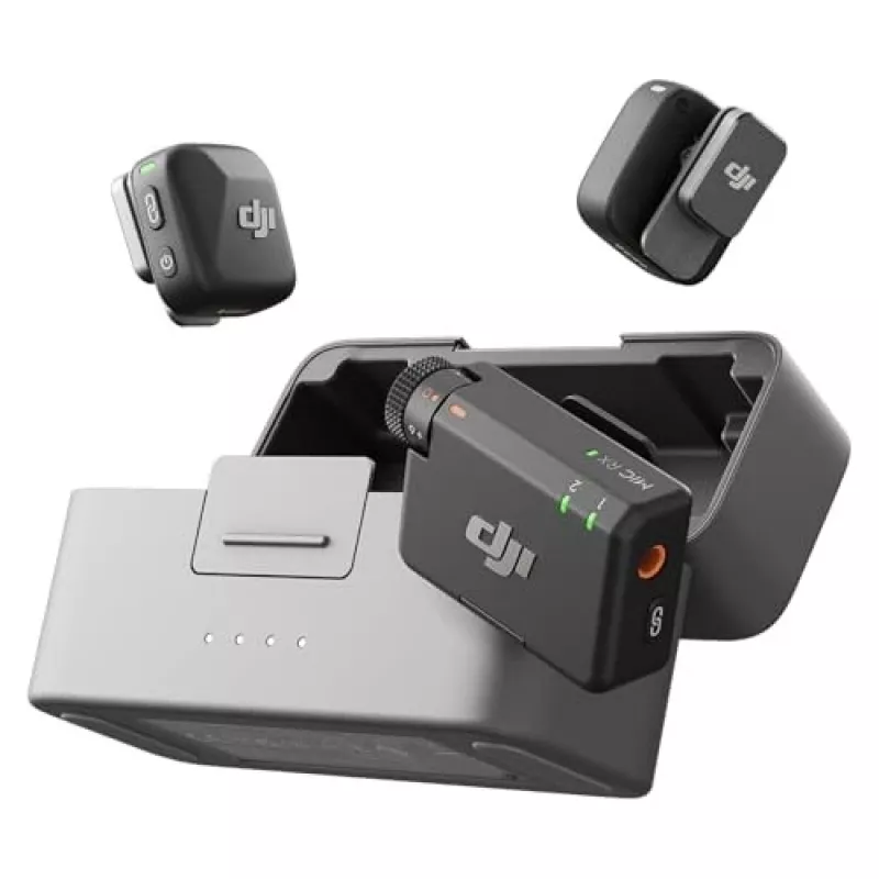 DJI Mic Mini (2 TX + 1 RX + custodia di ricarica) kit microfono wireless - grigio scuro