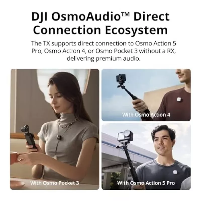 DJI Mic Mini (2 TX + 1 RX + custodia di ricarica) kit microfono wireless - grigio scuro