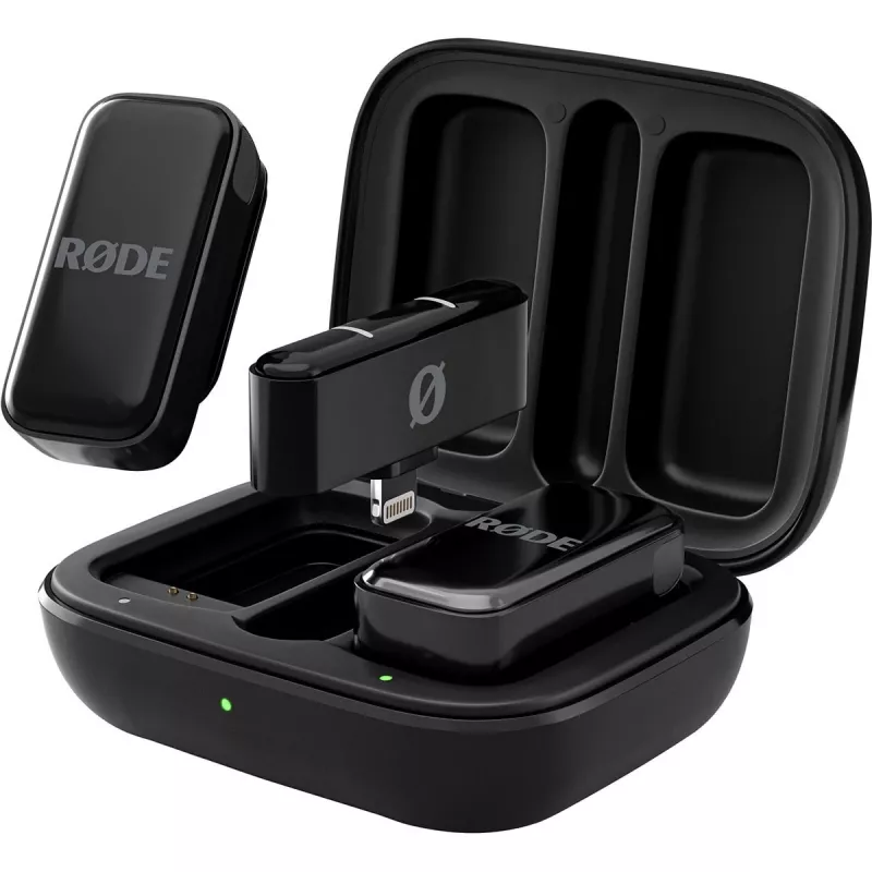Sistema di microfoni wireless Rode Wireless Micro Lightning — omnidirezionale, 48 kHz, 24 bit, portata 100 m, batteria 7 h