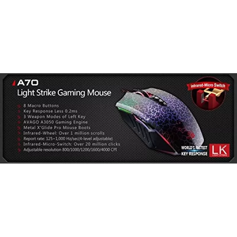 Mouse A4Tech Bloody Blazing A70 (Activated) USB Type-A ottico 6200 DPI A4TMYS47285