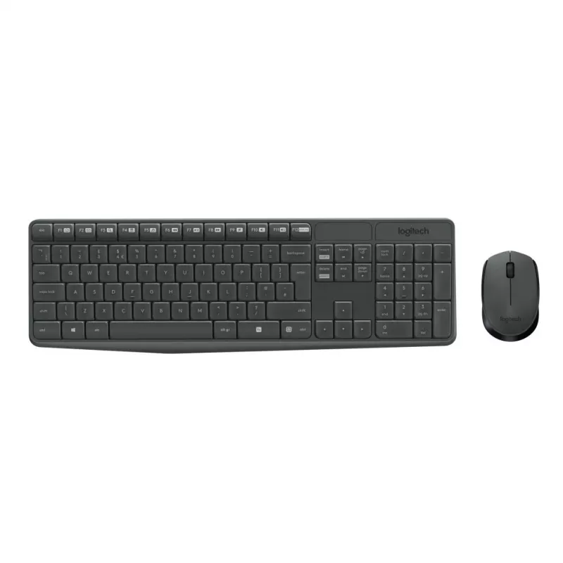 Logitech MK235 set tastiera e mouse wireless durevole in grigio