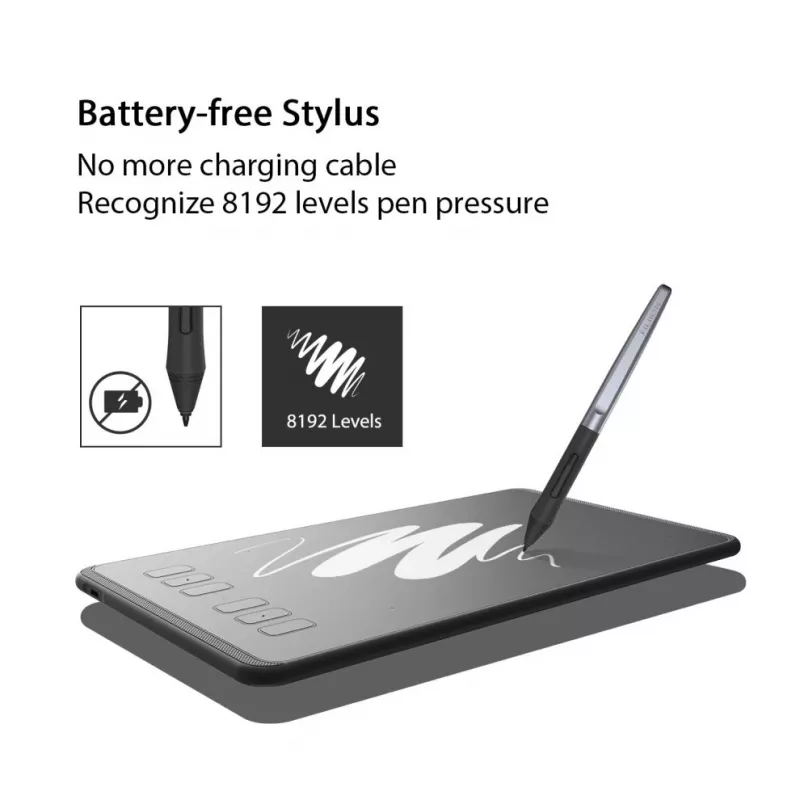 HUION H640P tavoletta grafica 5080 lpi 160 x 99 mm USB nero