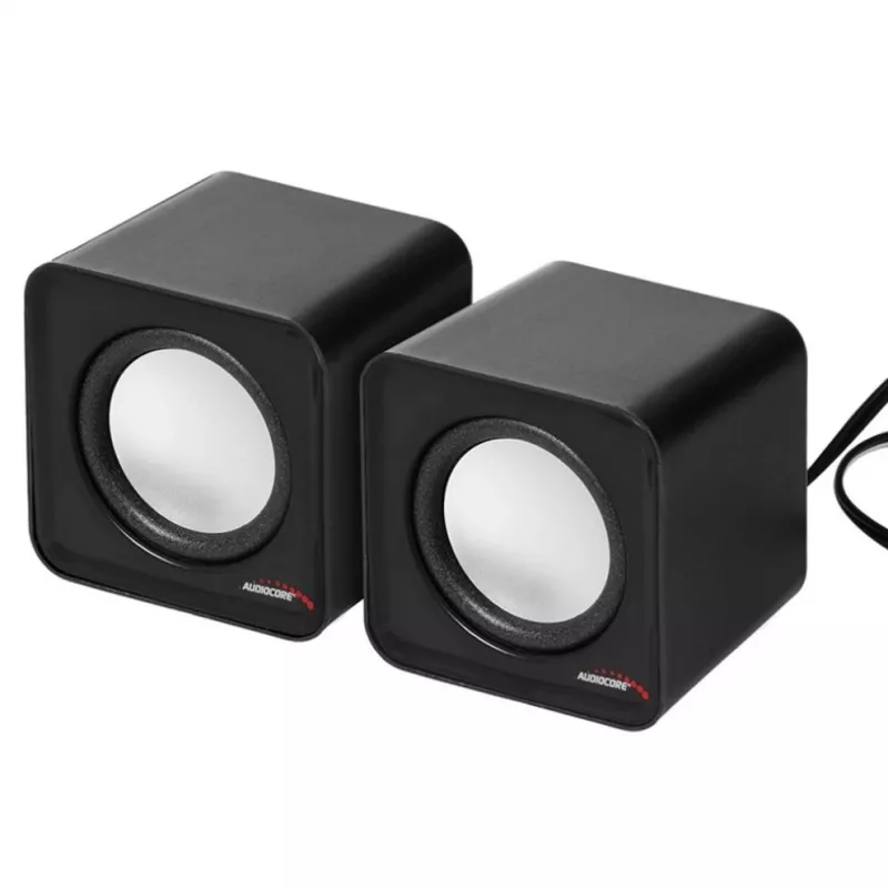 Diffusore PC a 2 vie Audiocore AC870 B — 3 W RMS, alimentazione USB con filo, ingresso 3,5 mm, 2.0 canali