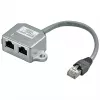 Wentronic Goobay splitter cavo (Network Doubler), adattatore a Y CAT - cablaggio 2 x CAT 5 Ethernet, schermato (68908)