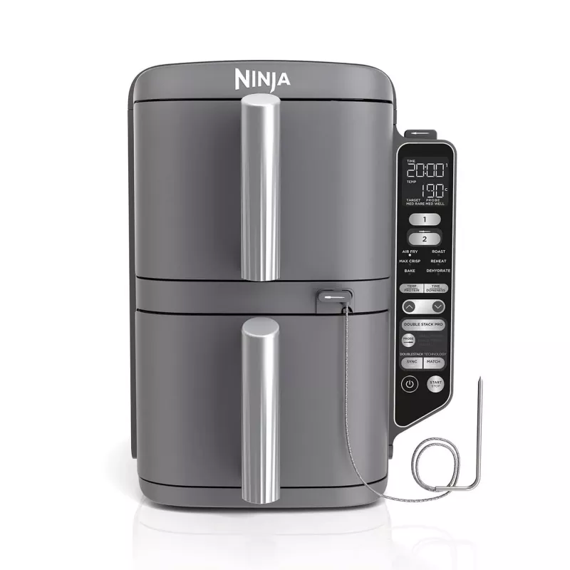 Ninja Double Stack XL friggitrice ad aria 2 scomparti con sonda di temperatura SmartCook 9,5 L SL451EU